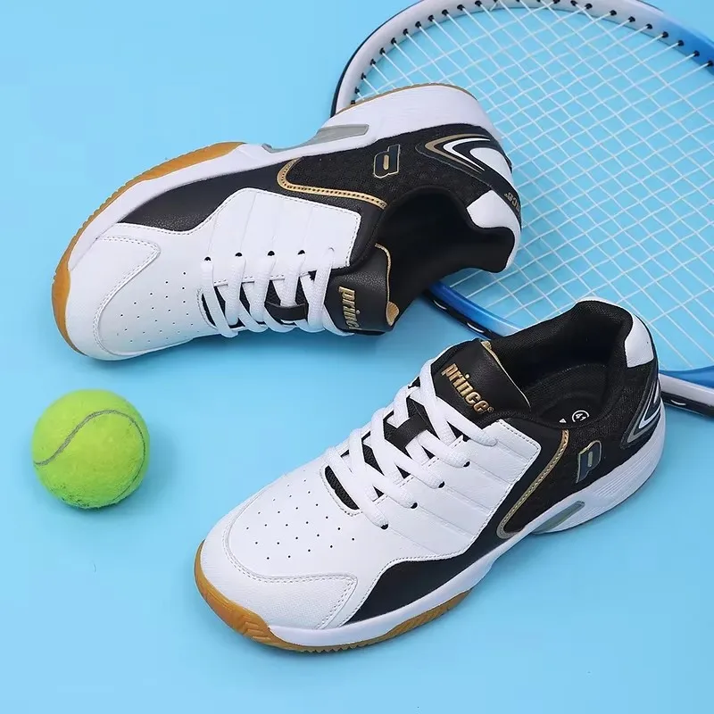 プロの男性女性革バドミントンシューズカップル滑り止めトレーニ - Badminton Fun のレビューと価格