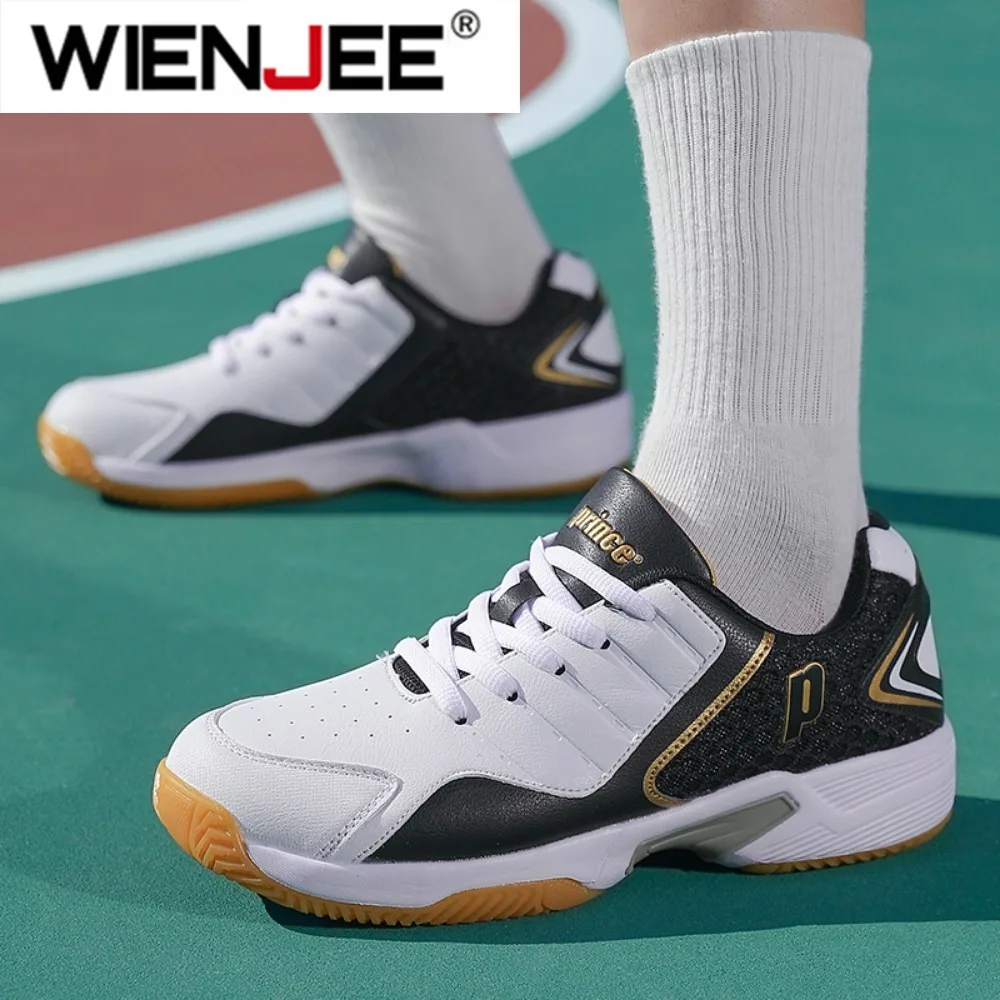 プロの男性女性革バドミントンシューズカップル滑り止めトレーニ - Badminton Fun のレビューと価格