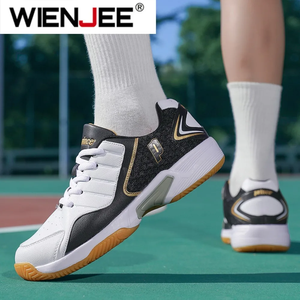 プロの男性女性革バドミントンシューズカップル滑り止めトレーニ - Badminton Fun のレビューと価格